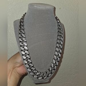 Pave Crystal Chain Necklace 22 Inch